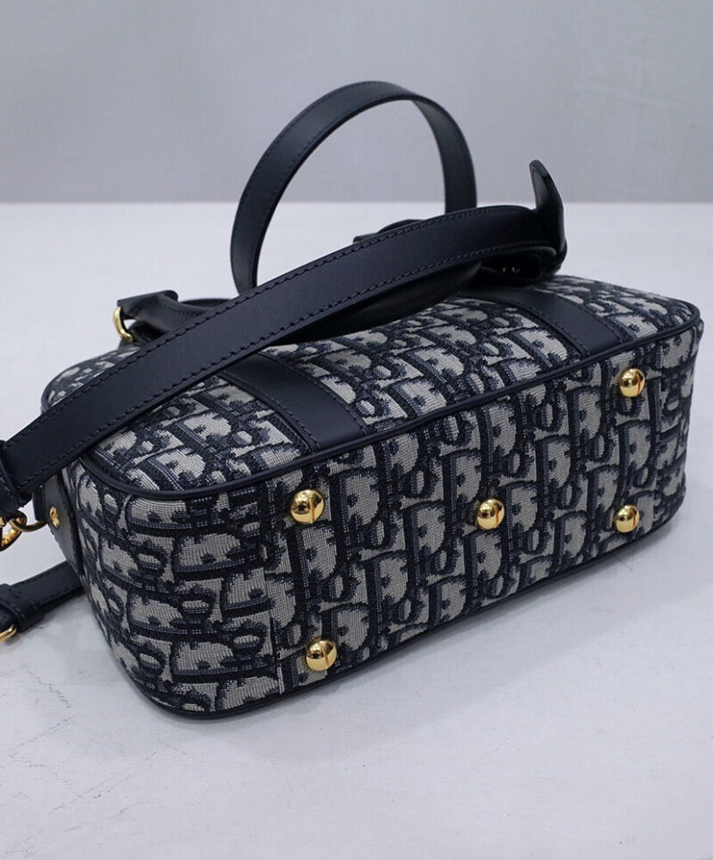 Christian Dior Medium D-Vibe Bowling Bag Dark Blue